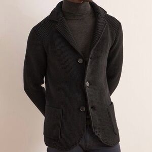 Maurizio Baldassari Brenta Virgin Wool Cardigan Size 44 US Black